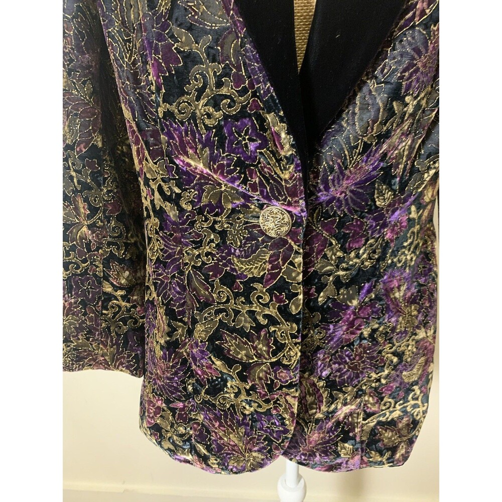 VtG Nah Nah Blazer Whimsigoth Jacket Velvet Size 12 Vamp Witch Dark Romance - Picture 5 of 15